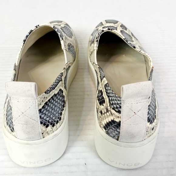 Vince Saxon Embossed Snakeskin Slip On Sneakers Size 8 - Picture 5 of 7